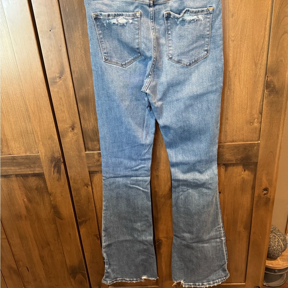 Flying Monkey Light Blue Distressed Flare Jeans - Picture 2 of 7